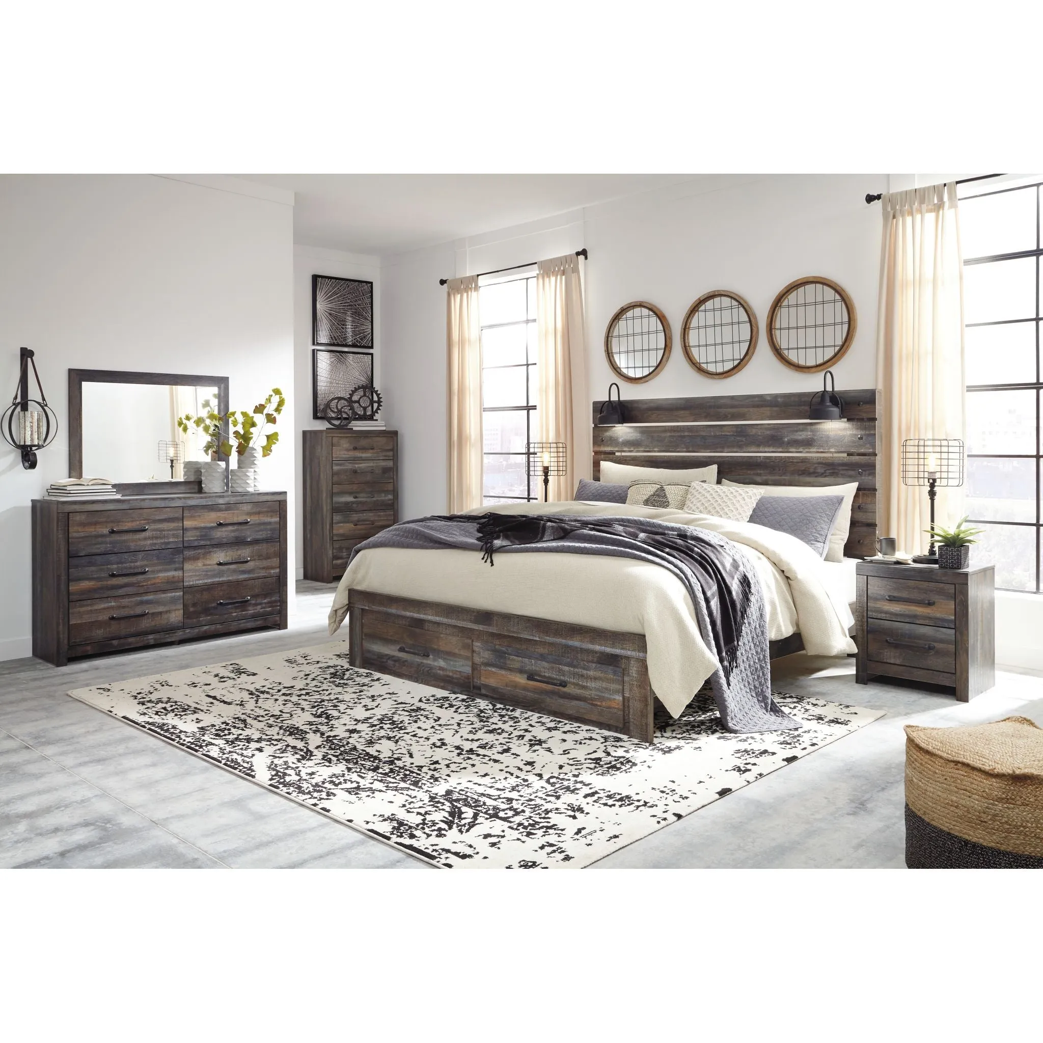 Drystan Panel Bed with Footboard Storage
