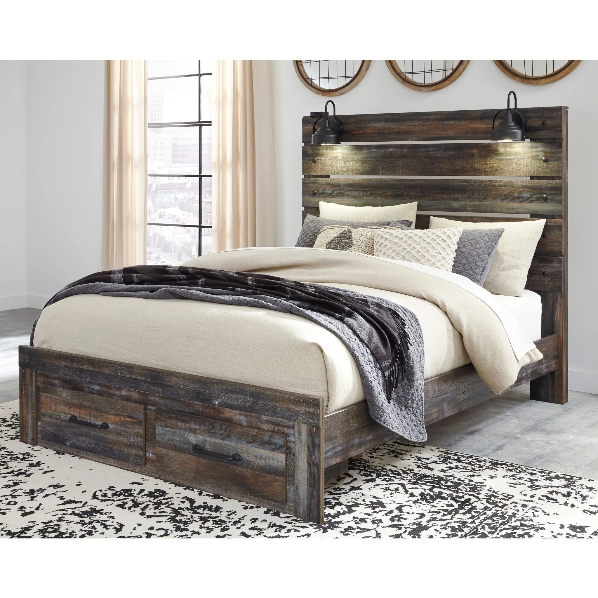Drystan Panel Bed with Footboard Storage