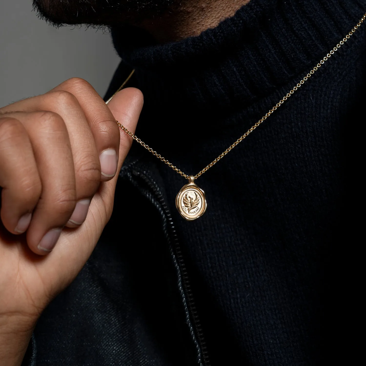 Men's 'Fly High' Phoenix Talisman Necklace